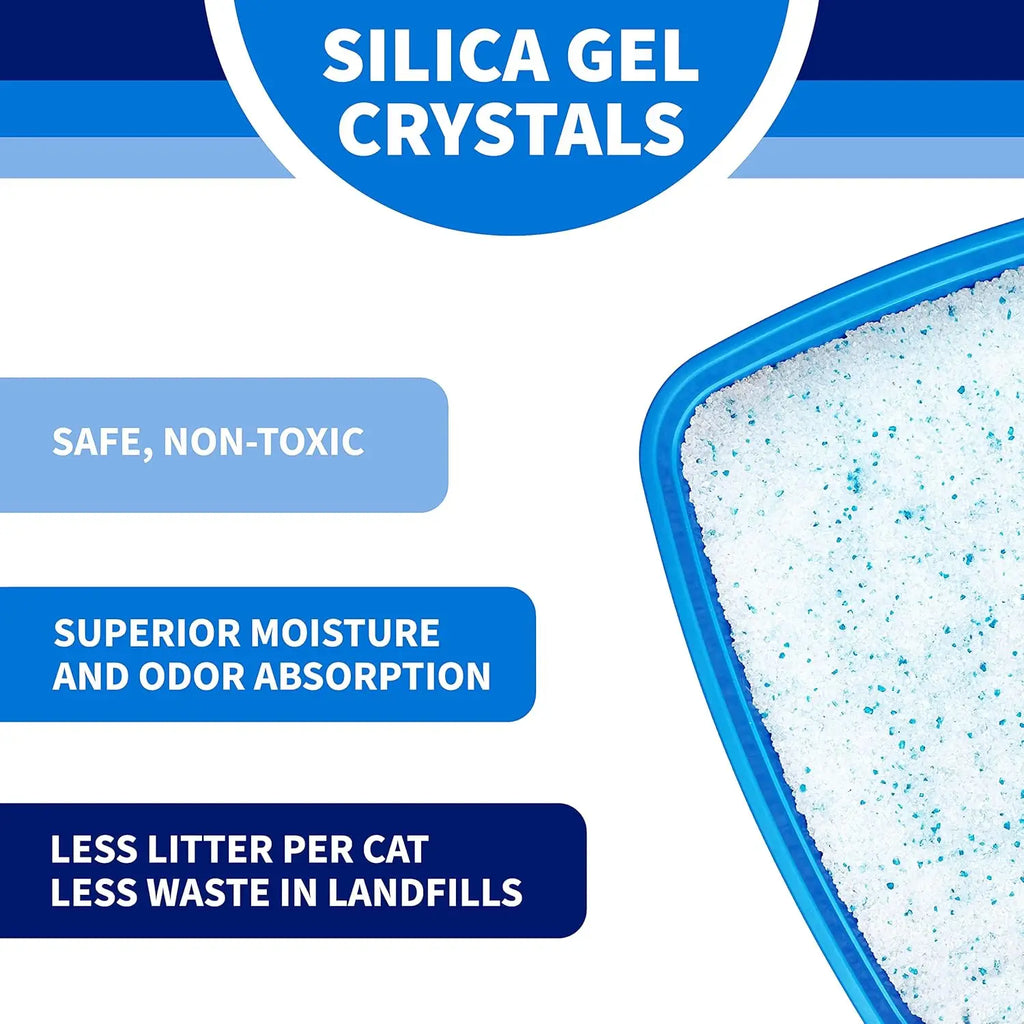 Trackless Cat Litter Pearls, White Clear Blue Crystals, 20 lb