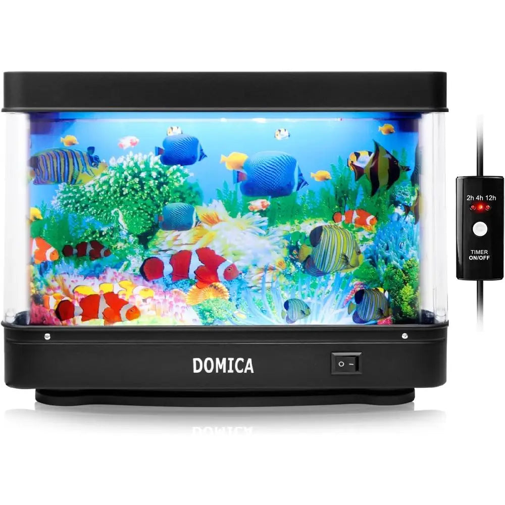 Fake Fish Tank with Moving Fish, Decorative Aquarium Lamp Sensory LED Mood Light