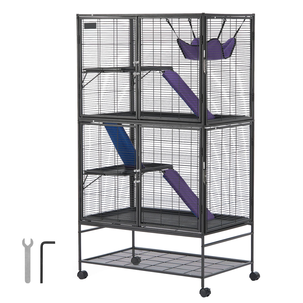 Rolling Metal Cage Large 4-Tier Critter Nation For Small Animal (Pet Rats Hamster Guinea Pig)
