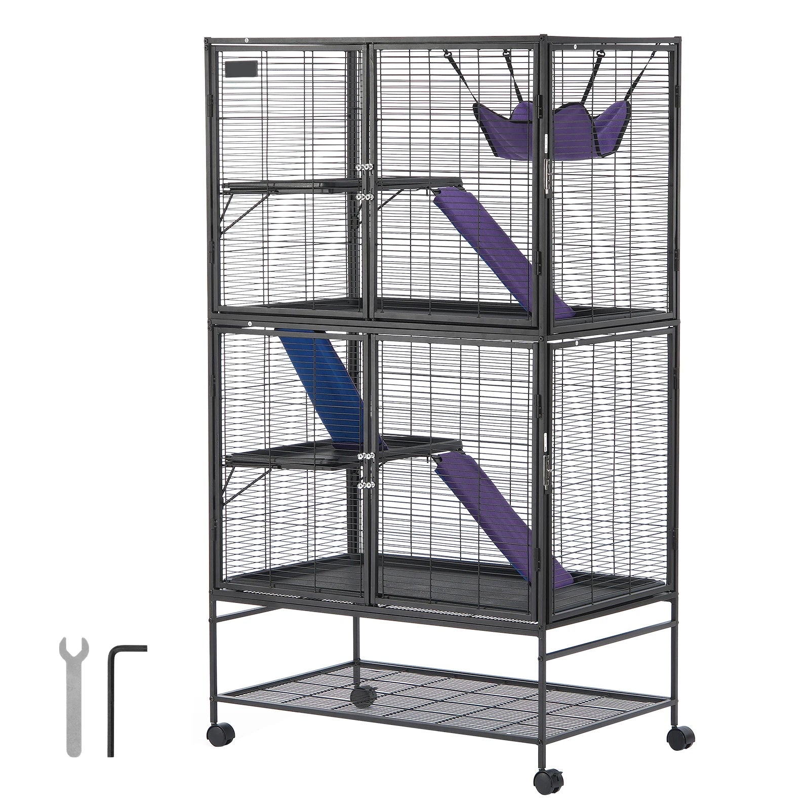Rolling Metal Cage Large 4-Tier Critter Nation For Small Animal (Pet Rats Hamster Guinea Pig)