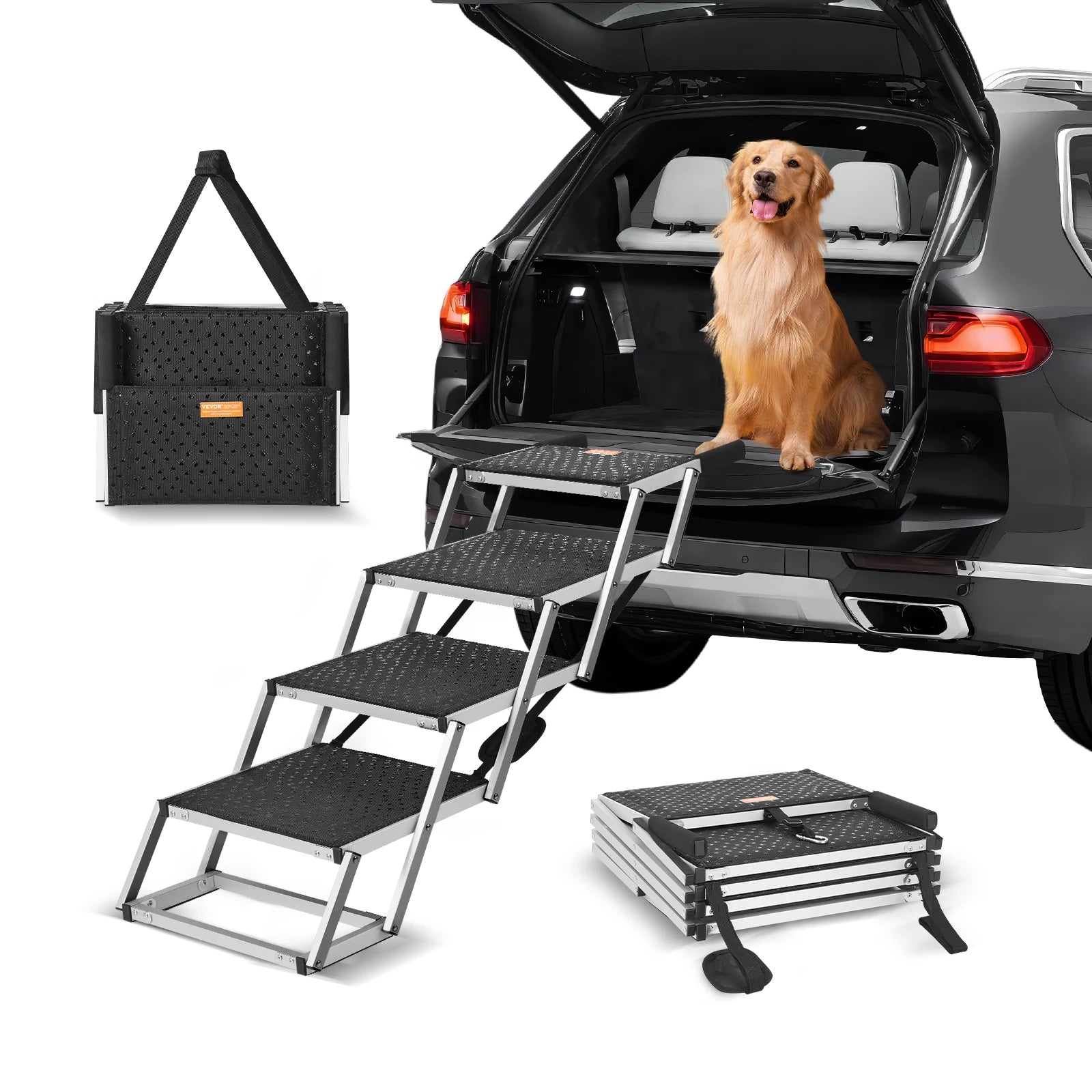 Dog Stair for Cars  Folding Portable Pet Steps Lightweight Aluminum