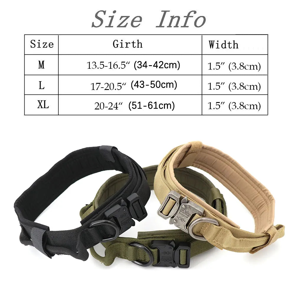 Dog Training Collar Adjustable Tactical Dog Collar And Leash Set  For Small Big Dogs