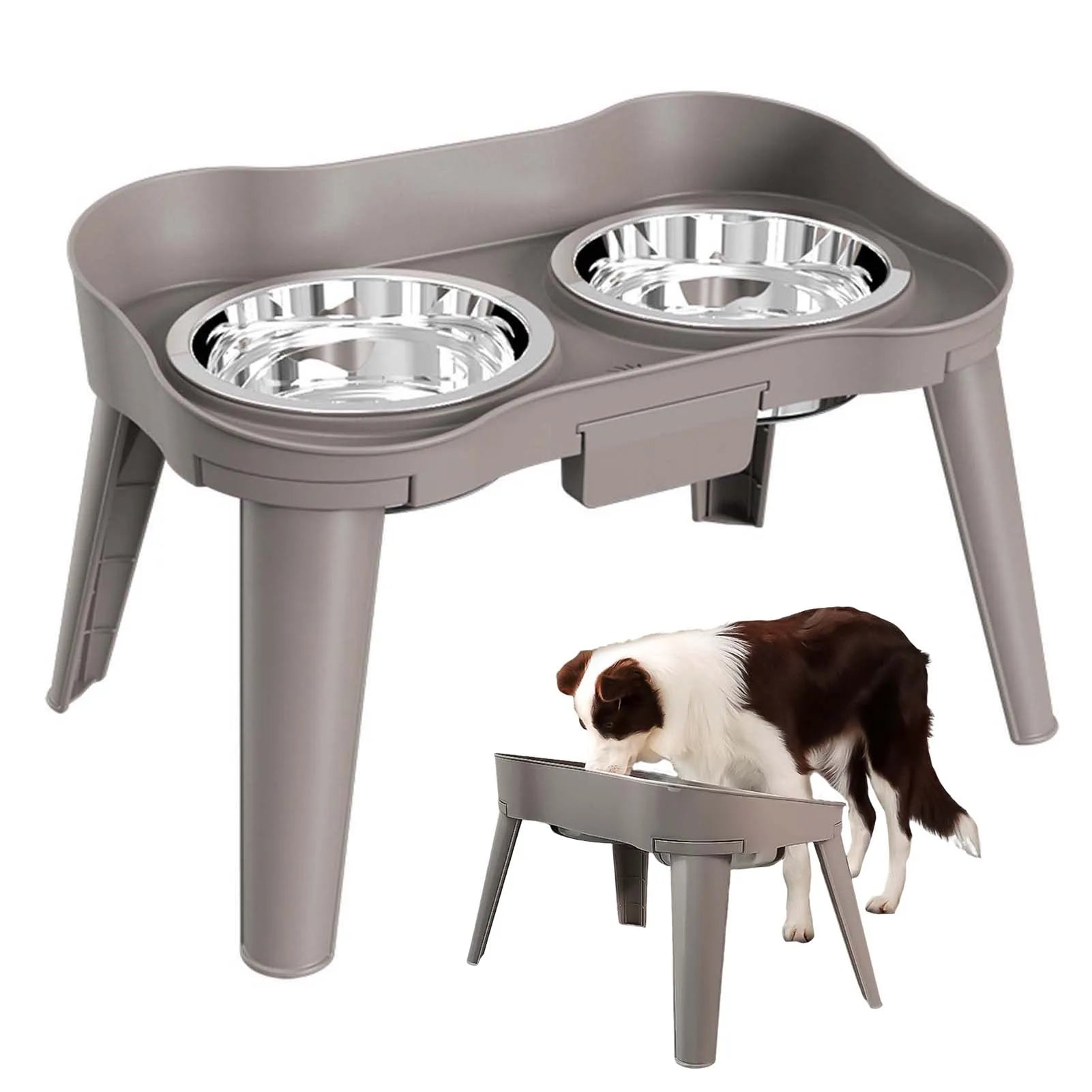 Raised Stand Elevated Dog Feeder Non-Slip and No Spill Design Suitable for Improved Posture and Comfort