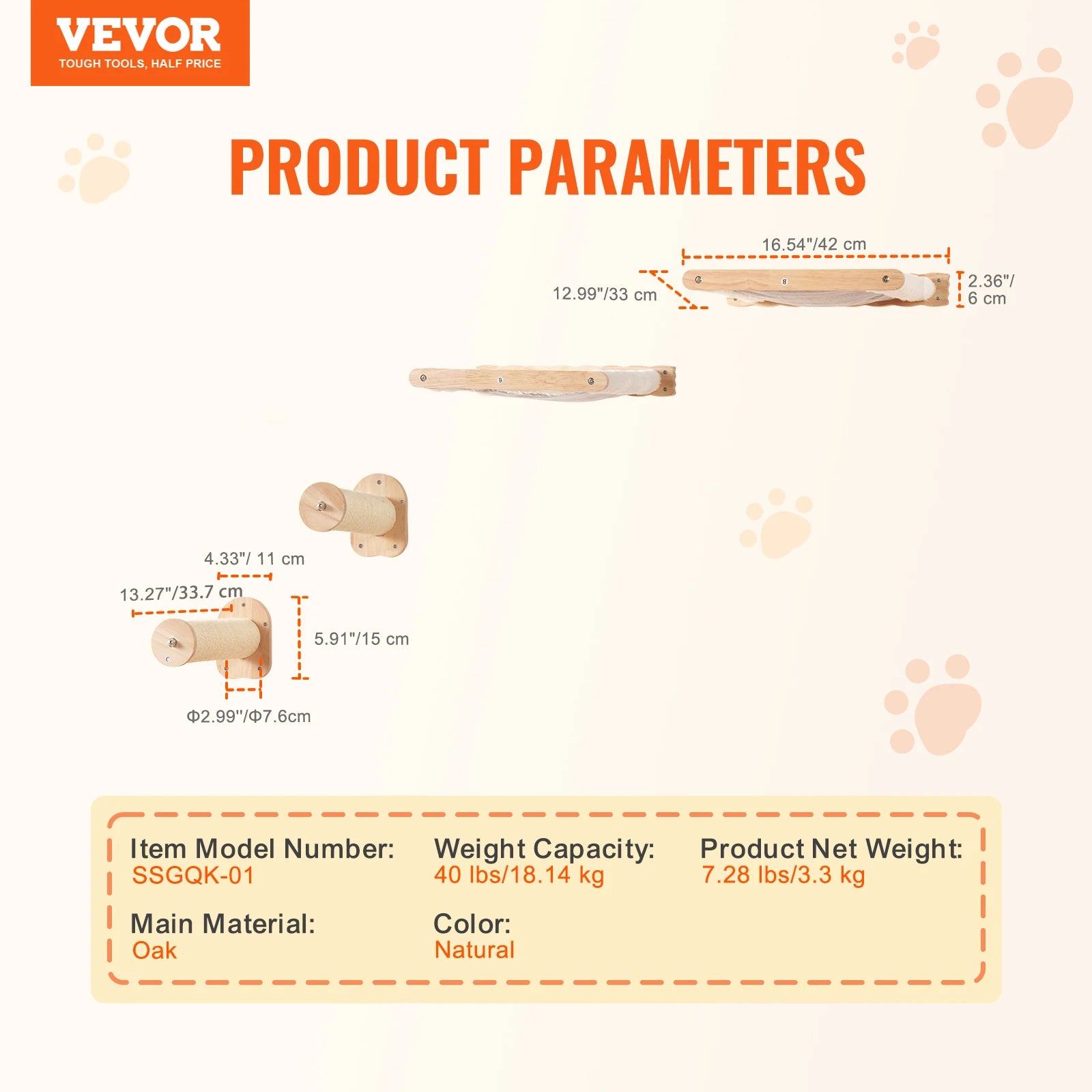 Wall Mounted Cat Shelves, Perches with Jumping Boards Hammocks & Cat Tree Cat Furniture