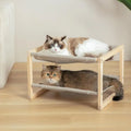 Hammock, Double Layer Wooden Bed for Indoor Cats,