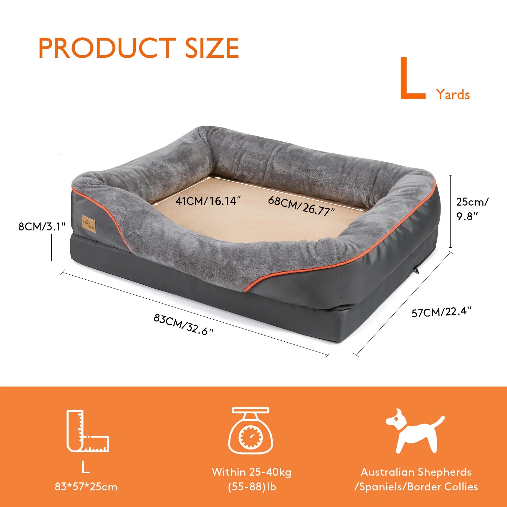 Large Dog Bed Soft Comfortable Anti Allergy Warm Fleece Removable Washable Cover