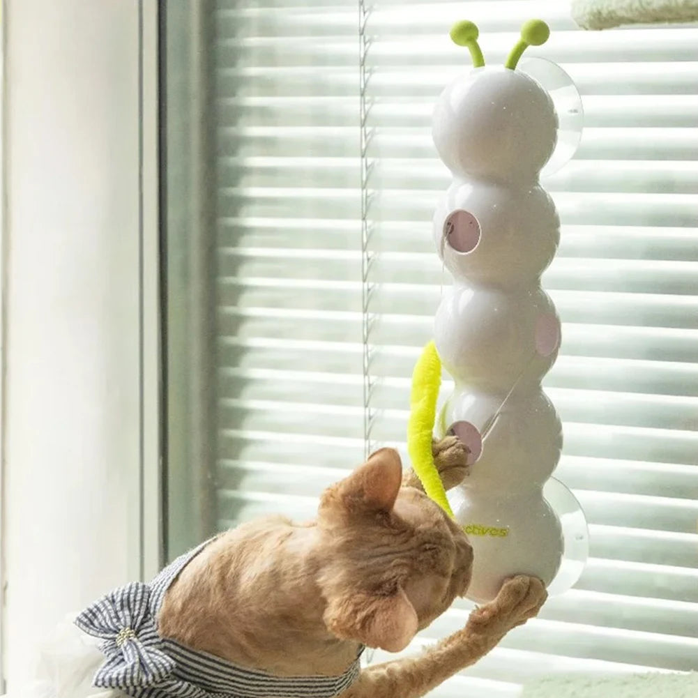 Caterpillar Teasing Cat Toy Motion Activated, Rechargeable Automatic Interactive Cat Toy with Tail
